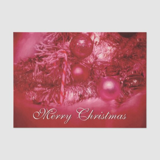 Kerstversiering Merry Christmas Rode Kerstboom Tissuepapier (Voorkant)