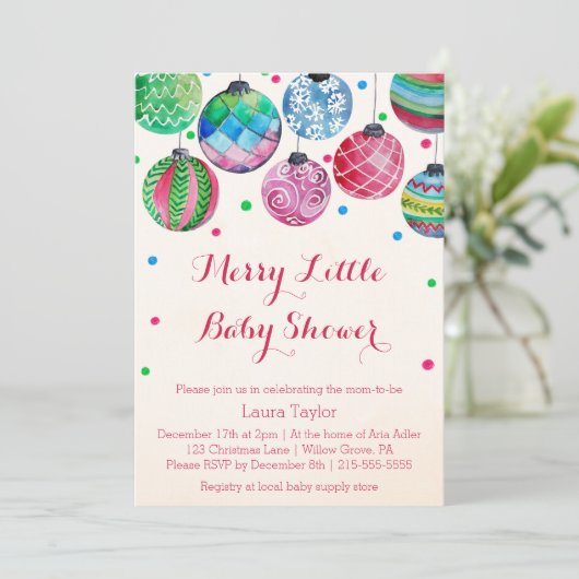 kerstversiering Merry Little Baby shower Kaart (Staand voorkant)