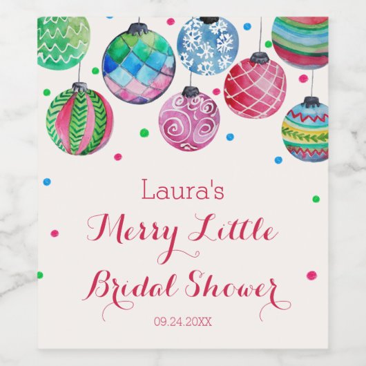 kerstversiering Merry Little Vrijgezellenfeest Wijn Etiket (Enkel label)