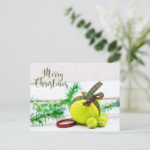 kerstversiering met bal en lint feestdagenkaart (Staand voorkant)