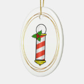 kerstversiering met Barber Pole Keramisch Ornament (Links)