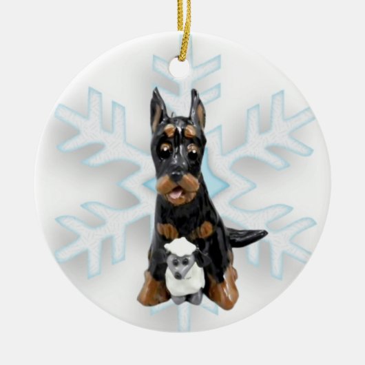 kerstversiering met Beauceron Dog Keramisch Ornament (Voorkant)