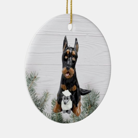 kerstversiering met Beauceron Dog Keramisch Ornament (Rechts)