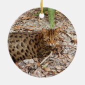 kerstversiering met bengachtige kat keramisch ornament (Achterkant)