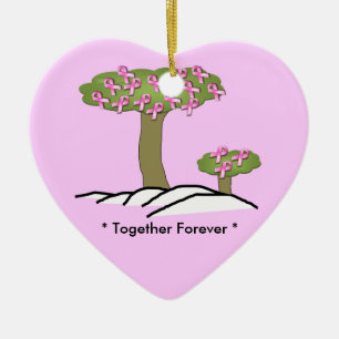 kerstversiering met borstkanker keramisch ornament
