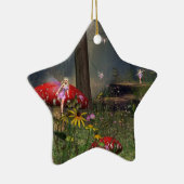 kerstversiering met bosfee keramisch ornament (Rechts)