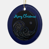 kerstversiering met brede kerstfeestdag keramisch ornament (Links)