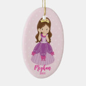 kerstversiering met Brunette Princess Keramisch Ornament (Rechts)