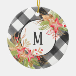 Kerstversiering met Buffalo Pset en Mistletoe Keramisch Ornament