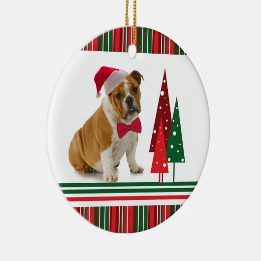 kerstversiering met Bulldog Keramisch Ornament (Rechts)