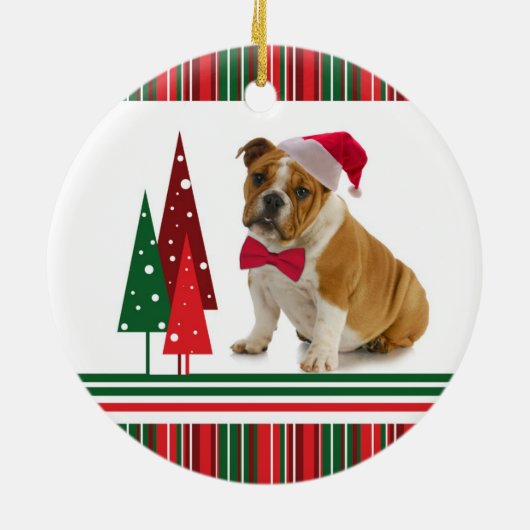 kerstversiering met Bulldog Keramisch Ornament (Achterkant)