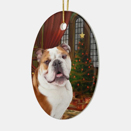 kerstversiering met Bulldog Keramisch Ornament (Links)