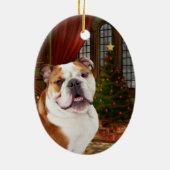 kerstversiering met Bulldog Keramisch Ornament (Achterkant)