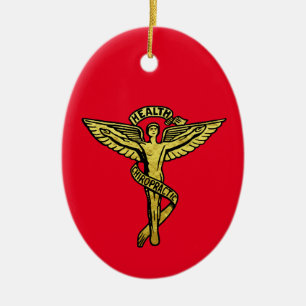 kerstversiering met chiropractisch medisch symbool keramisch ornament