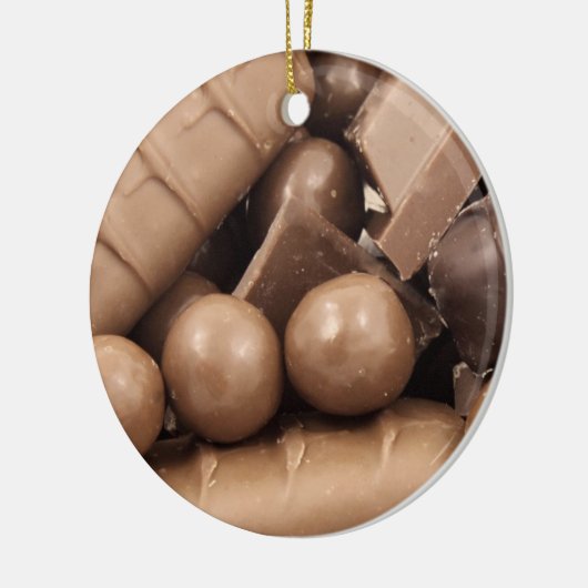 kerstversiering met chocolade keramisch ornament (Links)