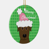 kerstversiering met chocolade Lab Keramisch Ornament (Rechts)