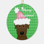 kerstversiering met chocolade Lab Keramisch Ornament (Links)