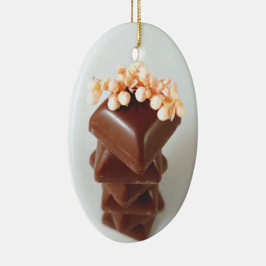 kerstversiering met chocolade Tower Keramisch Ornament (Rechts)