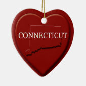 Kerstversiering met Connecticut Heart Map Keramisch Ornament (Rechts)