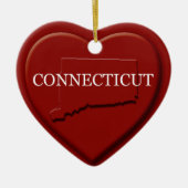 Kerstversiering met Connecticut Heart Map Keramisch Ornament (Voorkant)