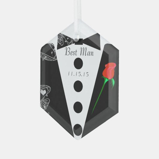 kerstversiering met de beste man glas ornament (Voorkant links)