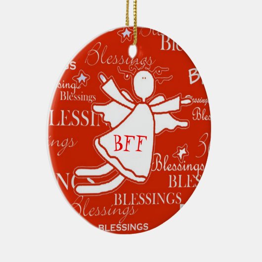 kerstversiering met de beste vriendengel uit de ze keramisch ornament (Rechts)