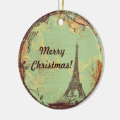 Kerstversiering met de Eiffeltoren in het groen Keramisch Ornament (Links)