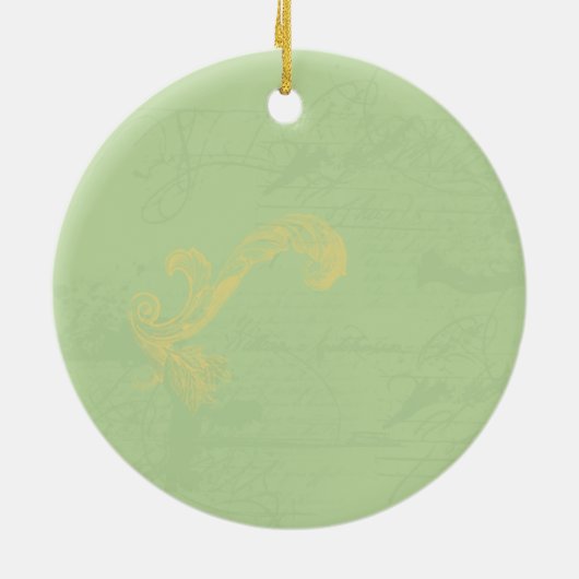 Kerstversiering met de Eiffeltoren in het groen Keramisch Ornament (Achterkant)