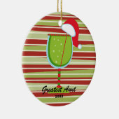 Kerstversiering met de grootste tante Wine Glass Keramisch Ornament (Rechts)