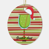 Kerstversiering met de grootste tante Wine Glass Keramisch Ornament (Links)