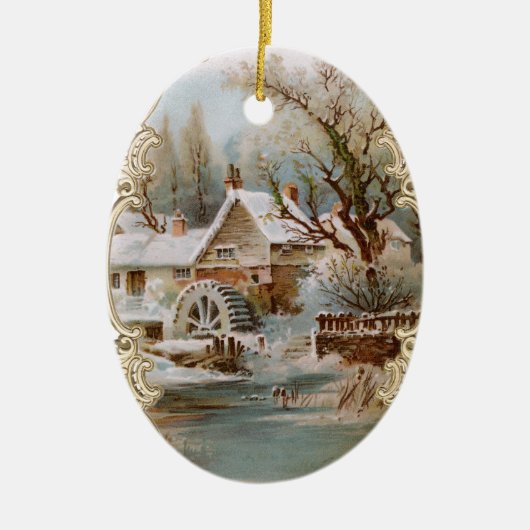 kerstversiering met de intage keramisch ornament (Voorkant)