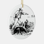 kerstversiering met de naam Hunter, Hare en Hond Keramisch Ornament (Rechts)