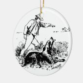 kerstversiering met de naam Hunter, Hare en Hond Keramisch Ornament (Links)