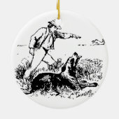 kerstversiering met de naam Hunter, Hare en Hond Keramisch Ornament (Achterkant)