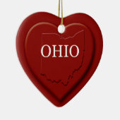 kerstversiering met de Ohio Heart-kaart Keramisch Ornament (Rechts)