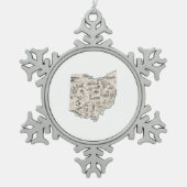 kerstversiering met de ohio Shaped Retro-Afbeeldin Tin Sneeuwvlok Ornament (Voorkant)
