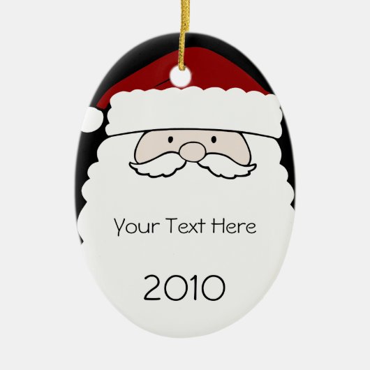 kerstversiering met de Oval Santa Claus Keramisch Ornament (Voorkant)