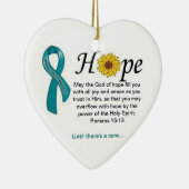 kerstversiering met de Ovarian Cancer Hope Keramisch Ornament (Rechts)