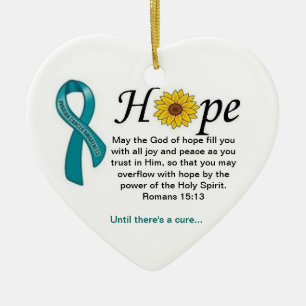 kerstversiering met de Ovarian Cancer Hope Keramisch Ornament