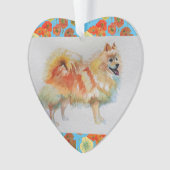 kerstversiering met Duitse Spitz Pommeren Ornament (voorkant)