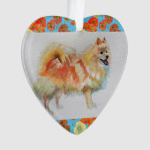 kerstversiering met Duitse Spitz Pommeren Ornament (voorkant)