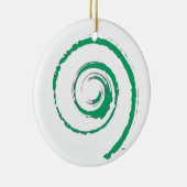 Kerstversiering met een groene draai keramisch ornament (Rechts)