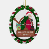 Kerstversiering met een Naughty of Nice Meter Keramisch Ornament (Rechts)