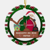 Kerstversiering met een Naughty of Nice Meter Keramisch Ornament (Voorkant)