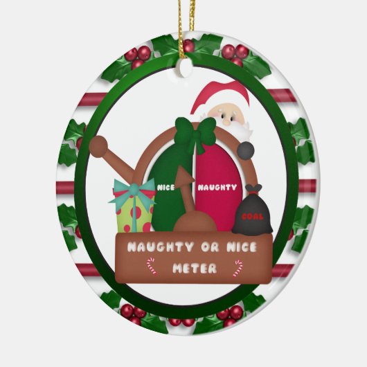 Kerstversiering met een Naughty of Nice Meter Keramisch Ornament (Links)