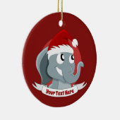 Kerstversiering met een schattige cartoon olifant keramisch ornament (Rechts)