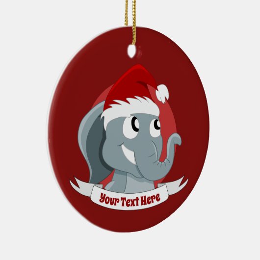 Kerstversiering met een schattige cartoon olifant keramisch ornament (Rechts)