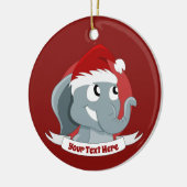 Kerstversiering met een schattige cartoon olifant keramisch ornament (Links)