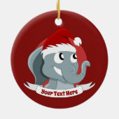 Kerstversiering met een schattige cartoon olifant keramisch ornament (Achterkant)