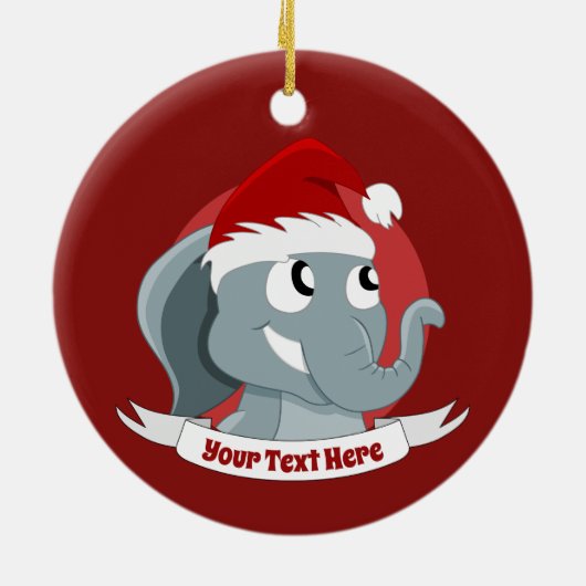 Kerstversiering met een schattige cartoon olifant keramisch ornament (Achterkant)